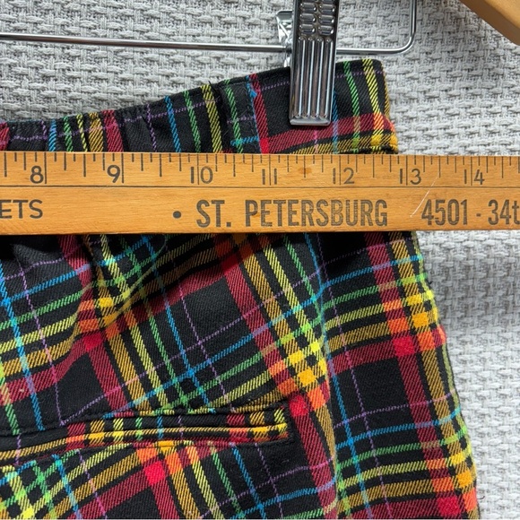 Hot Topic Rainbow Plaid Women’s Tapered Pants Sz Small Grunge Pride Y2K Emo Punk - Picture 5 of 7